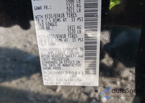 2015 Infiniti Qx60 from USA, damaged, VIN 5N1AL0MM9FC550843